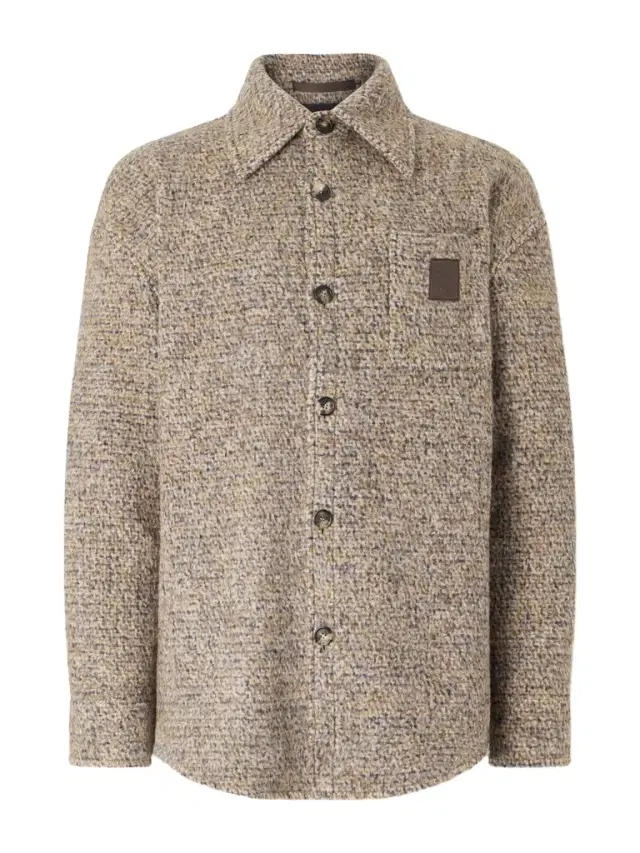 Loewe Logo-Appliquéd Brushed Knitted Overshirt - Men
