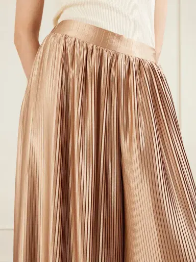 Dima Ayad Metallic Plissé-satin Wide-leg Pants | Thumbnail 5