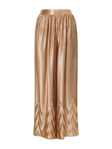 Dima Ayad Metallic Plissé-satin Wide-leg Pants | Thumbnail 1