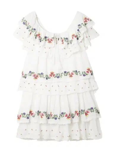 Rixo Leilani Tiered Embroidered Cotton-voile Mini Dress | Thumbnail 1 Rixo Leilani Tiered Embroidered Cotton-voile Mini Dress | Thumbnail 1