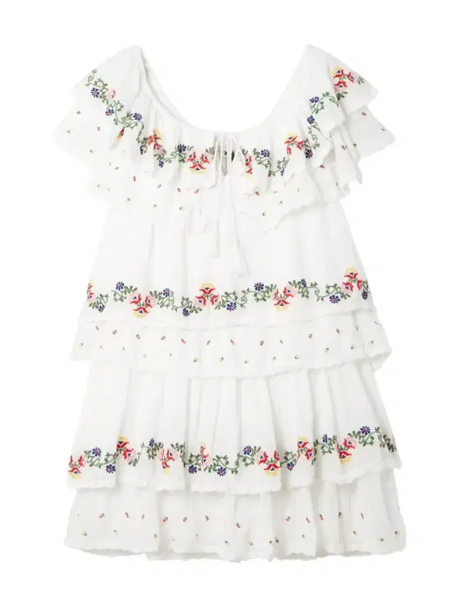 Leilani Tiered Embroidered Cotton-voile Mini Dress
