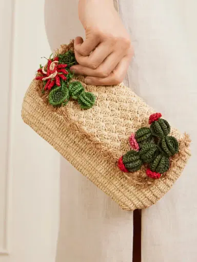 Anya Hindmarch Embellished Raffia Clutch | Thumbnail 2 Anya Hindmarch Embellished Raffia Clutch | Thumbnail 2