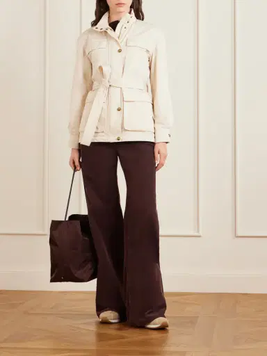 Moncler Maitake Appliquéd Belted Gabardine Jacket | Thumbnail 2 Moncler Maitake Appliquéd Belted Gabardine Jacket | Thumbnail 2