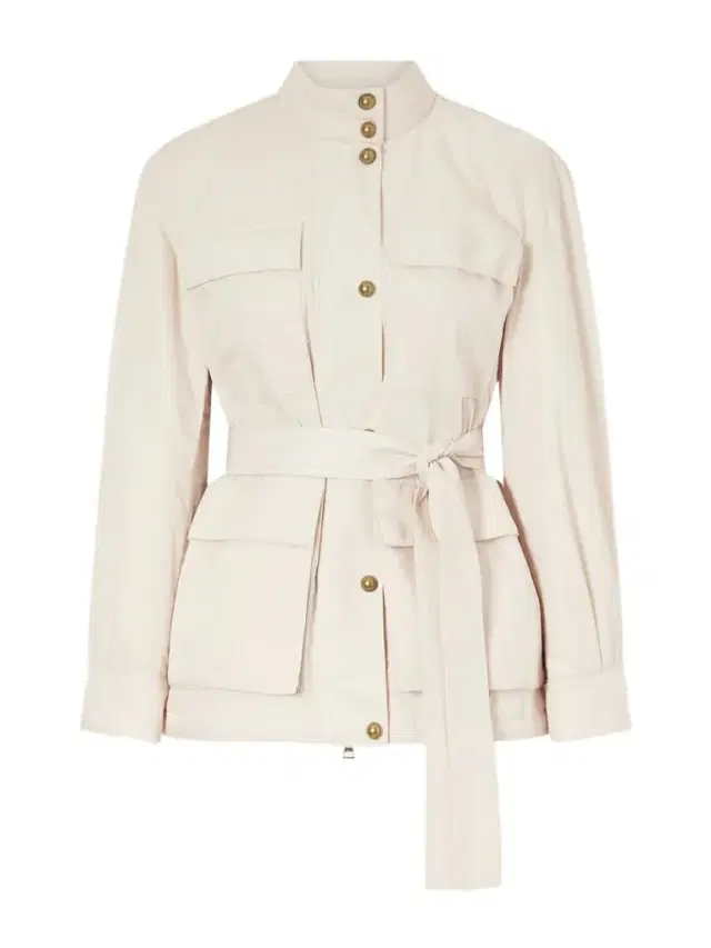 Moncler Maitake Appliquéd Belted Gabardine Jacket