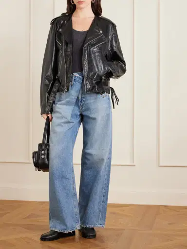 R13 Belted Embellished Leather Biker Jacket | Thumbnail 2 R13 Belted Embellished Leather Biker Jacket | Thumbnail 2
