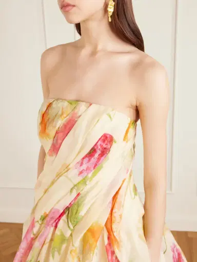 Carolina Herrera Strapless Draped Floral-print Silk-organza Gown | Thumbnail 4 Carolina Herrera Strapless Draped Floral-print Silk-organza Gown | Thumbnail 4