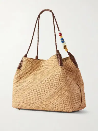 Etro Embellished Leather-trimmed Straw Tote | Thumbnail 4