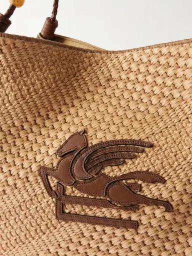 Etro Embellished Leather-trimmed Straw Tote | Thumbnail 5