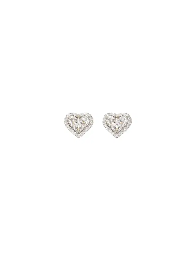Wish Fine Jewelry 1.00ct Diamond 18K Gold Heart Illusion Stud Earrings