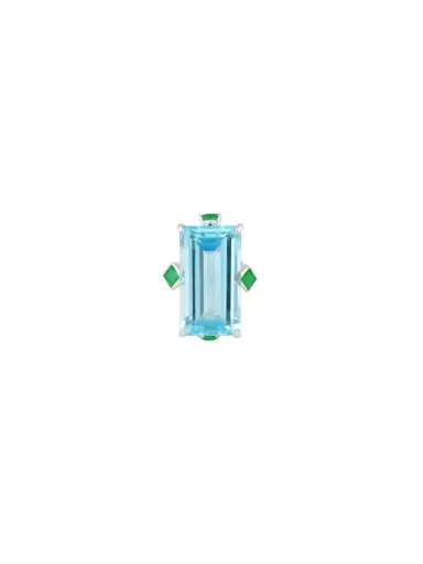 Wish Fine Jewelry 14.97ct Sky Blue Topaz Emerald 18K Gold Cocktail Ring | Thumbnail 1 Wish Fine Jewelry 14.97ct Sky Blue Topaz Emerald 18K Gold Cocktail Ring | Thumbnail 1