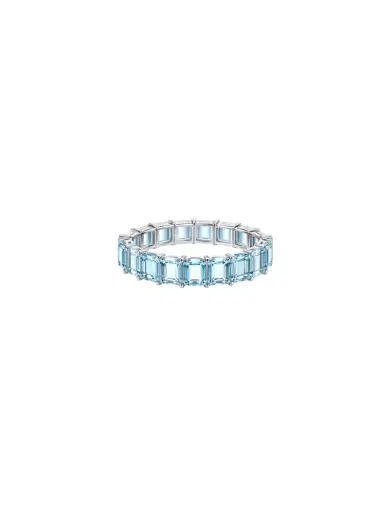 Wish Fine Jewelry 8.17ct Blue Topaz 18K Gold Eternity Band Ring | Thumbnail 1 Wish Fine Jewelry 8.17ct Blue Topaz 18K Gold Eternity Band Ring | Thumbnail 1