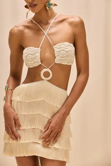 PatBo CROCHET BLOOM CUT OUT MINI DRESS | Thumbnail 2