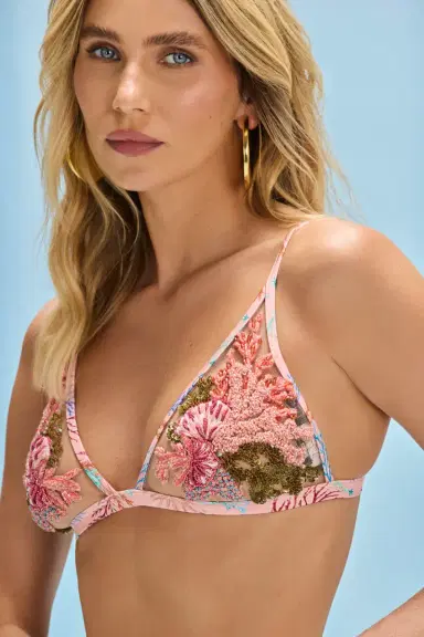 PatBo SEAWEED LACE BIKINI TOP | Thumbnail 1