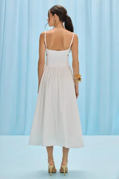 PatBo SEAWEED SHELL EMBROIDERED MIDI DRESS | Thumbnail 3