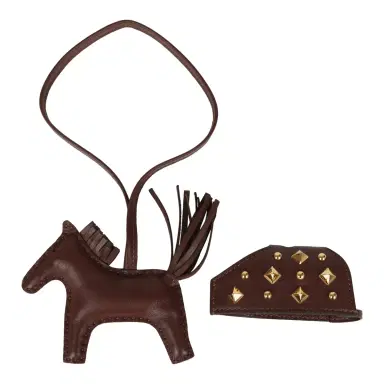 HERMÈS Hermes Rodeo Rock Bag Charm PM Terre Milo Lambskin Gold Hardware | Thumbnail 3 HERMÈS Hermes Rodeo Rock Bag Charm PM Terre Milo Lambskin Gold Hardware | Thumbnail 3