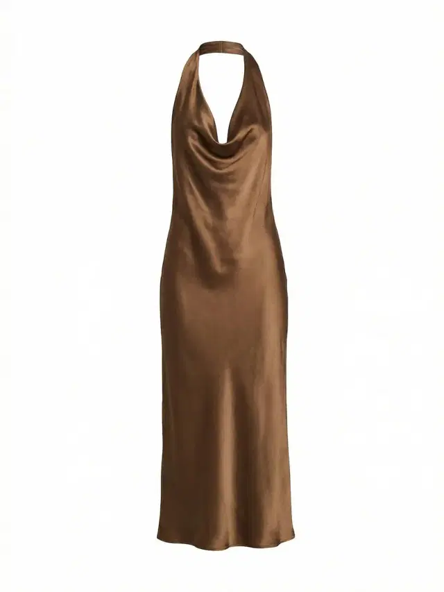 Draped Halter Midi Dress
