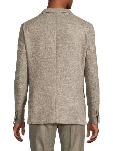 Corneliani Men's Wool-Silk-Blend Textured Sport Jacket - Natural | Thumbnail 5 Corneliani Men's Wool-Silk-Blend Textured Sport Jacket - Natural | Thumbnail 5