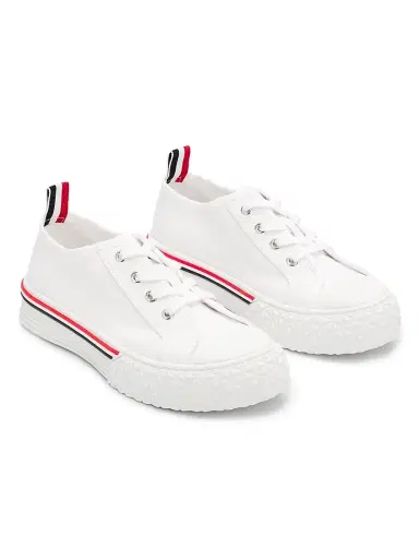 Thom Browne Women's Collegiate Cotton Low-Top Trainer Sneakers | Thumbnail 2 Thom Browne Women's Collegiate Cotton Low-Top Trainer Sneakers | Thumbnail 2
