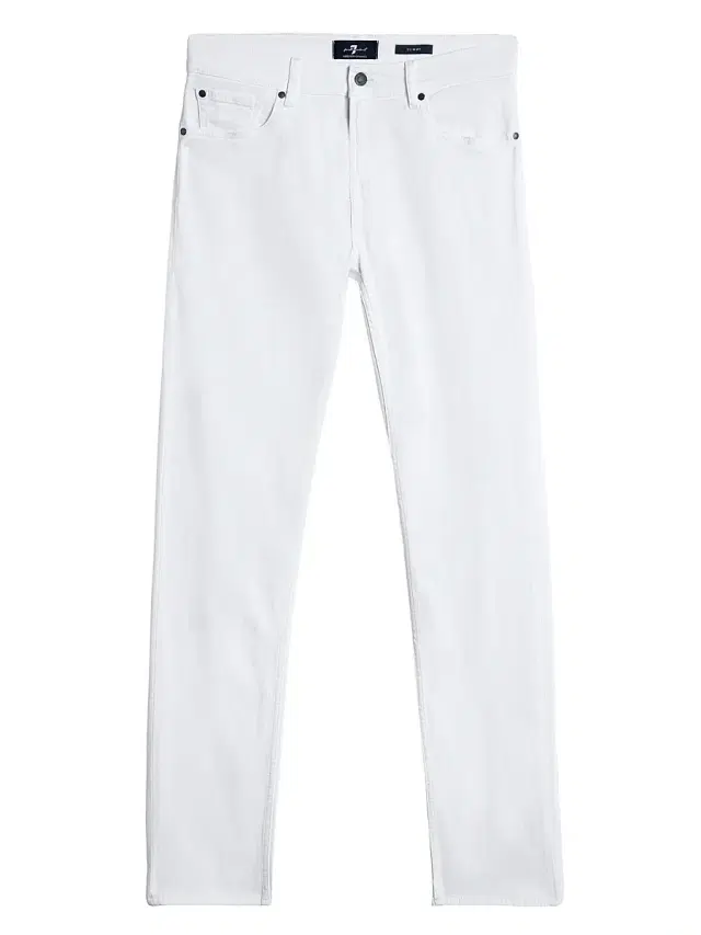7 For All Mankind Men's Slimmy Stretch Mid-Rise Jeans - White