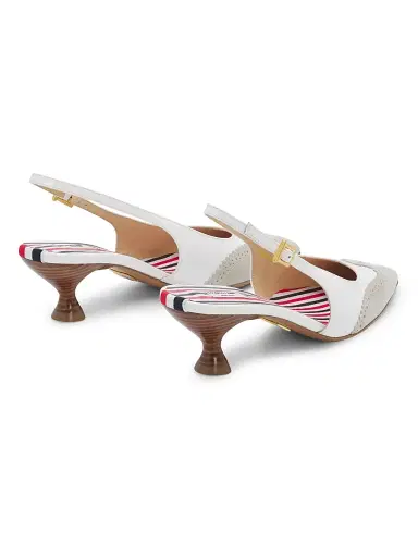 Thom Browne Women's Point-Toe Slingback Kitten Heels | Thumbnail 3