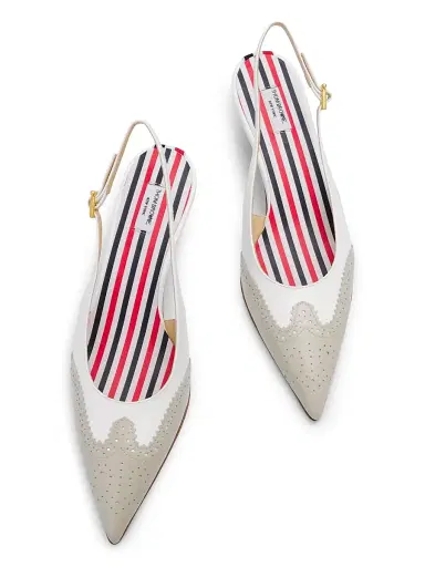 Thom Browne Women's Point-Toe Slingback Kitten Heels | Thumbnail 4
