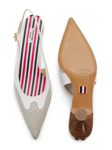 Thom Browne Women's Point-Toe Slingback Kitten Heels | Thumbnail 5