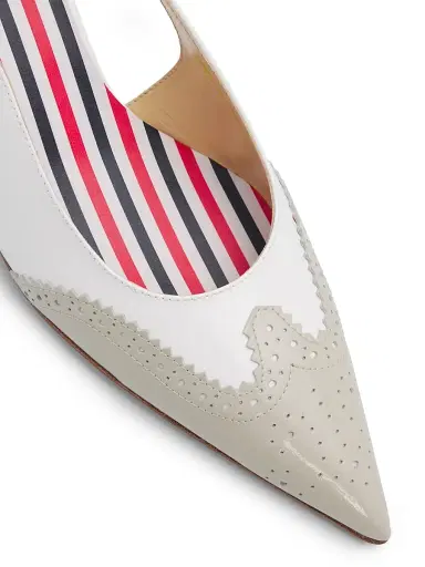 Thom Browne Women's Point-Toe Slingback Kitten Heels | Thumbnail 6