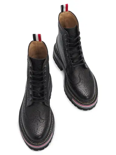 Thom Browne Women's Leather Lugsole Hiking Boots - Black - Size 9 | Thumbnail 4 Thom Browne Women's Leather Lugsole Hiking Boots - Black - Size 9 | Thumbnail 4