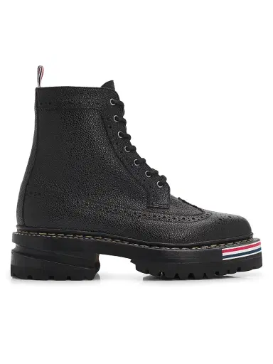 Thom Browne Women's Leather Lugsole Hiking Boots - Black - Size 9 | Thumbnail 1 Thom Browne Women's Leather Lugsole Hiking Boots - Black - Size 9 | Thumbnail 1