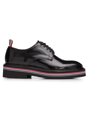 Thom Browne Women's Uniform Leather Derby Shoes - Black - Size 9.5 | Thumbnail 1