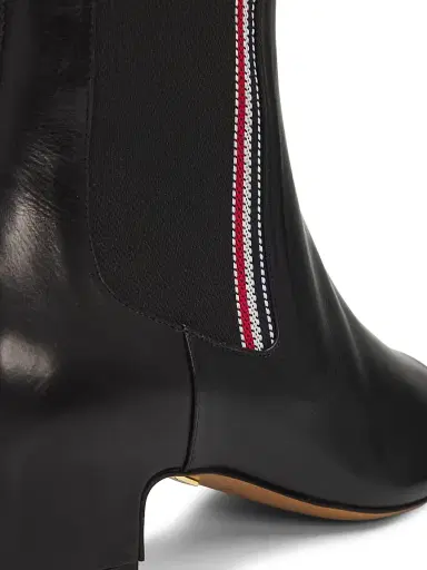 Thom Browne Women's Leather Mid-Calf Chelsea Boots - Black White - Size 9 | Thumbnail 6 Thom Browne Women's Leather Mid-Calf Chelsea Boots - Black White - Size 9 | Thumbnail 6