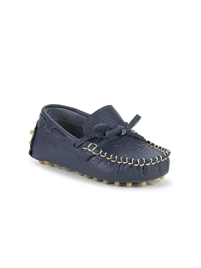 Elephantito Baby Boy's Leather Driving Loafers - Navy 5 (Baby)