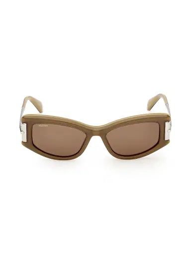Max Mara Women's 52MM Rectangular Sunglasses - Silver Brown | Thumbnail 2 Max Mara Women's 52MM Rectangular Sunglasses - Silver Brown | Thumbnail 2