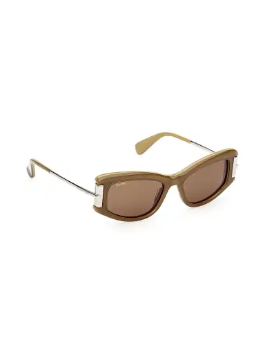 Max Mara Women's 52MM Rectangular Sunglasses - Silver Brown | Thumbnail 8 Max Mara Women's 52MM Rectangular Sunglasses - Silver Brown | Thumbnail 8