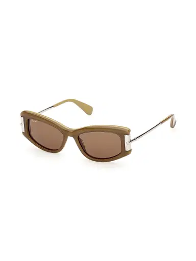 Max Mara Women's 52MM Rectangular Sunglasses - Silver Brown | Thumbnail 1 Max Mara Women's 52MM Rectangular Sunglasses - Silver Brown | Thumbnail 1