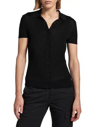 Balenciaga Women's Short Sleeve Shirt - Black | Thumbnail 3