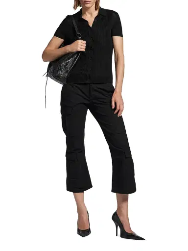 Balenciaga Women's Short Sleeve Shirt - Black | Thumbnail 6