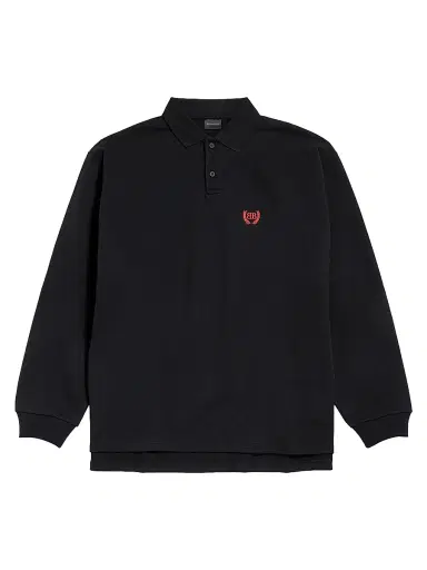 Balenciaga Men's Laurel Classic Long Sleeve Oversized Polo Shirt | Thumbnail 1