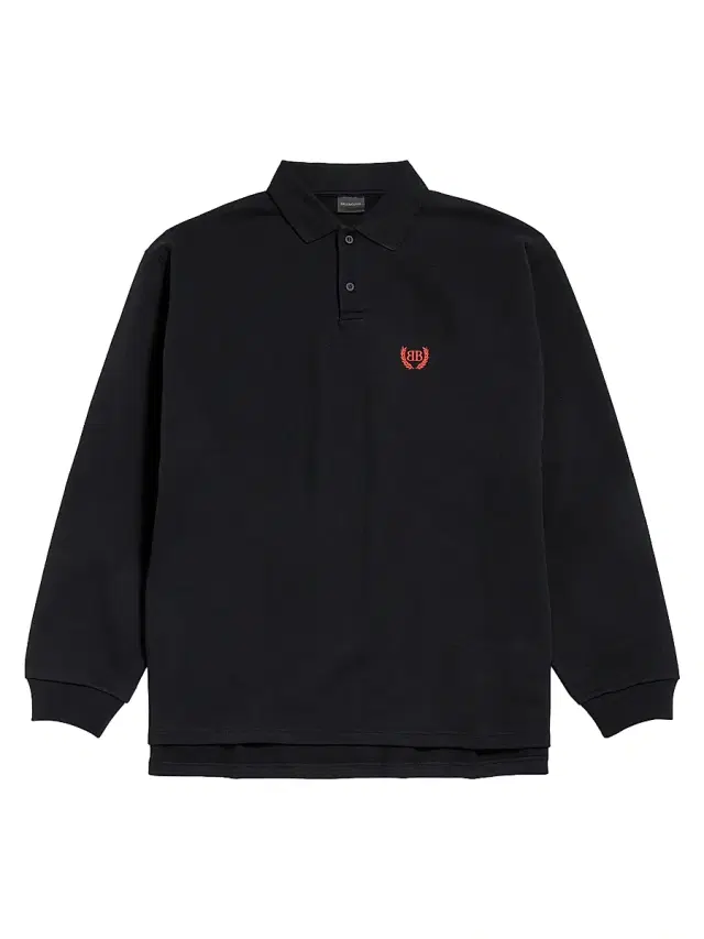Men's Laurel Classic Long Sleeve Oversized Polo Shirt - Black