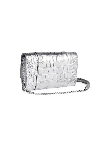 Balenciaga Women's Hourglass Wallet on Chain - Silver | Thumbnail 4