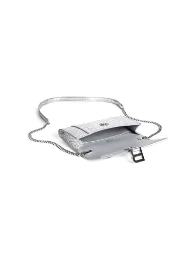 Balenciaga Women's Hourglass Wallet on Chain - Silver | Thumbnail 5