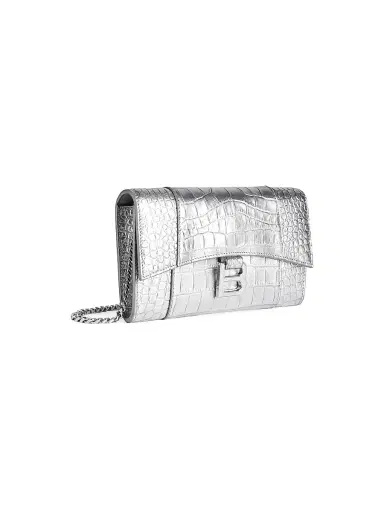 Balenciaga Women's Hourglass Wallet on Chain - Silver | Thumbnail 6