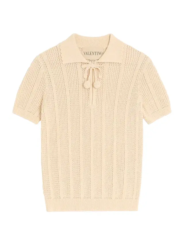 Women's Embroidered Cotton Knit Polo Shirt -