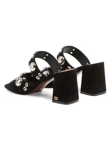 Valentino Garavani Women's Nellcote 75MM Slide Sandals in Split Leather - Black - Size 5.5 | Thumbnail 3 Valentino Garavani Women's Nellcote 75MM Slide Sandals in Split Leather - Black - Size 5.5 | Thumbnail 3