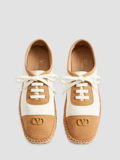 Valentino Garavani Men's Palm Avenue Espadrilles Sneakers in Canvas - Ivory - Size 7.5 | Thumbnail 4 Valentino Garavani Men's Palm Avenue Espadrilles Sneakers in Canvas - Ivory - Size 7.5 | Thumbnail 4