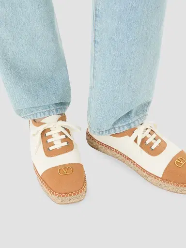 Valentino Garavani Men's Palm Avenue Espadrilles Sneakers in Canvas - Ivory - Size 7.5 | Thumbnail 7 Valentino Garavani Men's Palm Avenue Espadrilles Sneakers in Canvas - Ivory - Size 7.5 | Thumbnail 7