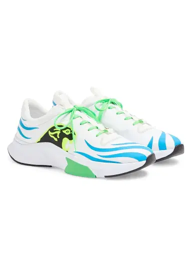 Valentino Garavani Men's Panther Blaze Low-Top Sneakers in Ripstop Fabric - White Light Blue - Size 12 | Thumbnail 2