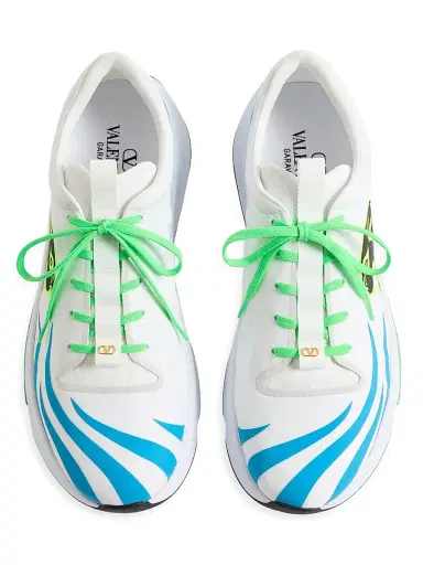 Valentino Garavani Men's Panther Blaze Low-Top Sneakers in Ripstop Fabric - White Light Blue - Size 12 | Thumbnail 4