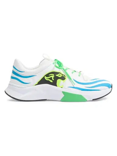Valentino Garavani Men's Panther Blaze Low-Top Sneakers in Ripstop Fabric - White Light Blue - Size 12 | Thumbnail 1