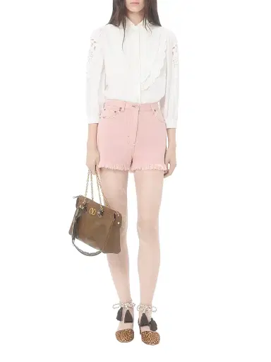 Valentino Garavani Women's Embroidered Poplin Shirt - White - Size 0 | Thumbnail 7